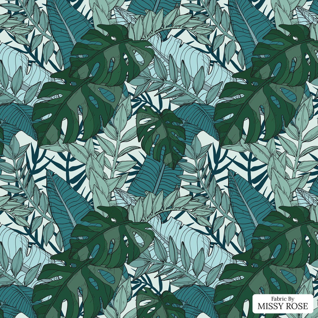 Countdown Collection 253 - flat view of the print, zoom in for detail | Fabric by Missy Rose
