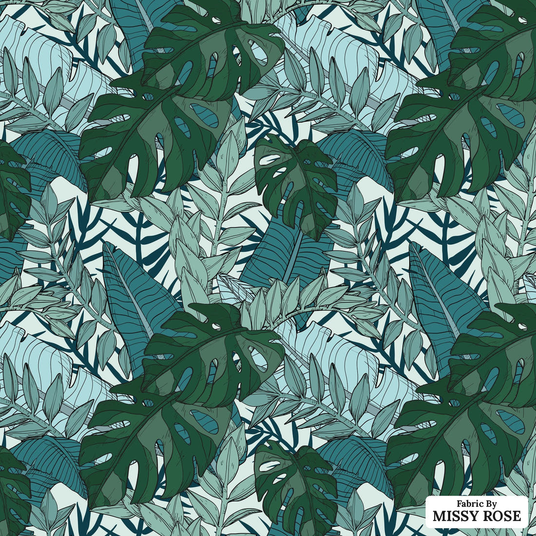 Countdown Collection 253 - flat view of the print, zoom in for detail | Fabric by Missy Rose