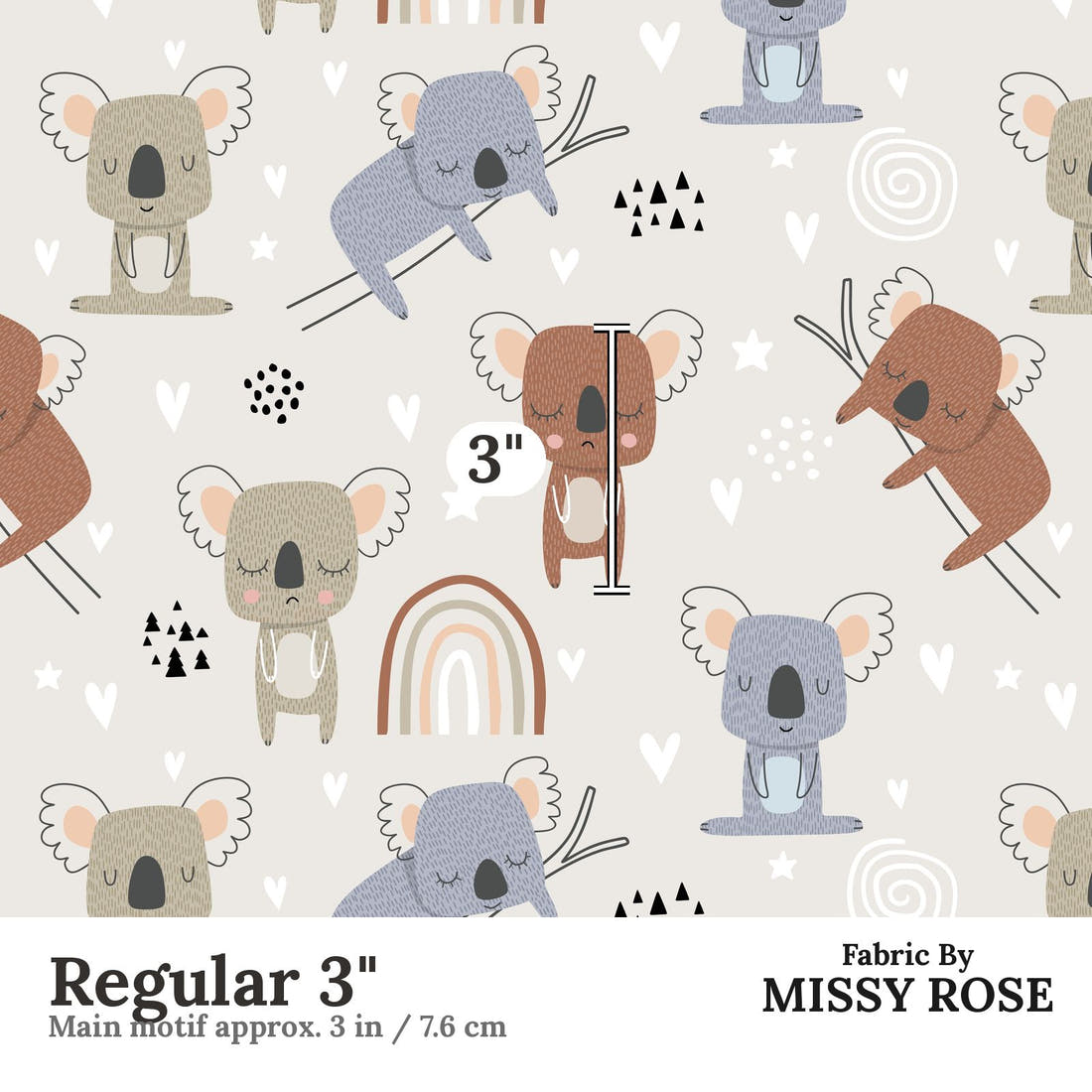 Countdown Collection 254 Regular 3 inch print scale guide | Fabric by Missy Rose