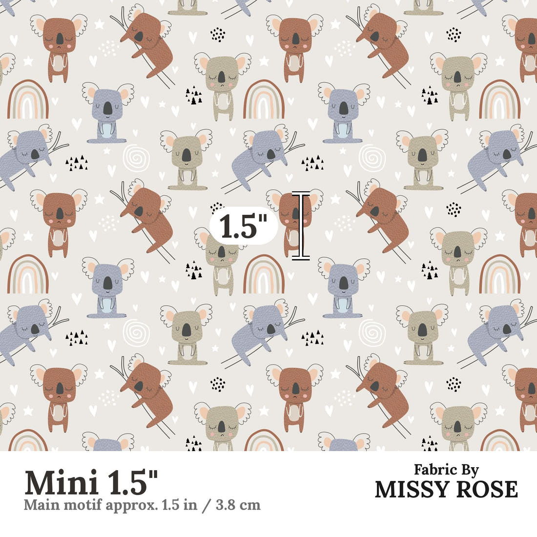 Countdown Collection 254 Mini 1.5 inch print scale guide | Fabric by Missy Rose
