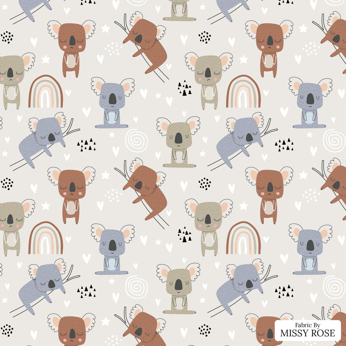 Countdown Collection 254 - flat view of the print, zoom in for detail | Fabric by Missy Rose