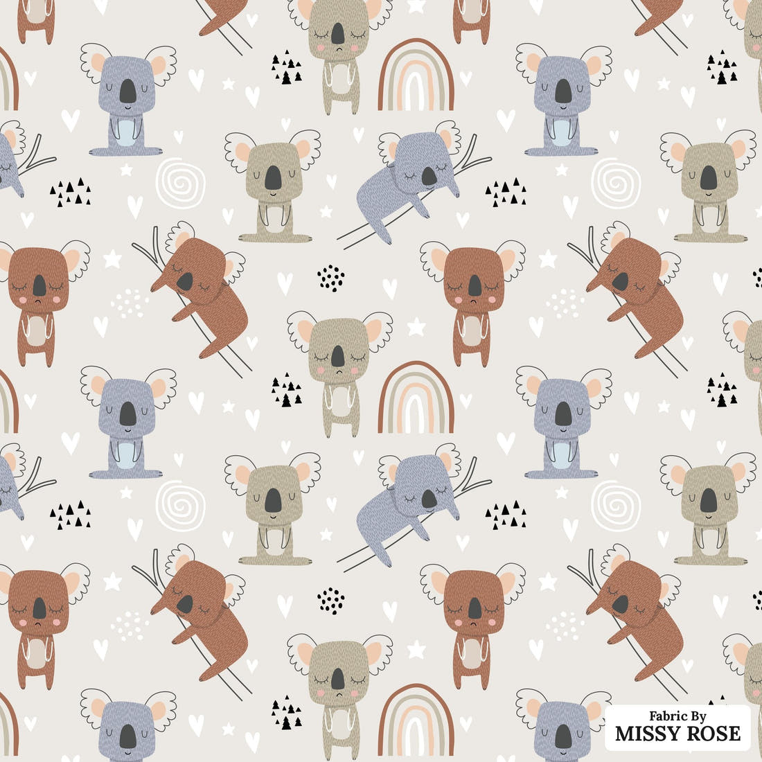 Countdown Collection 254 - flat view of the print, zoom in for detail | Fabric by Missy Rose