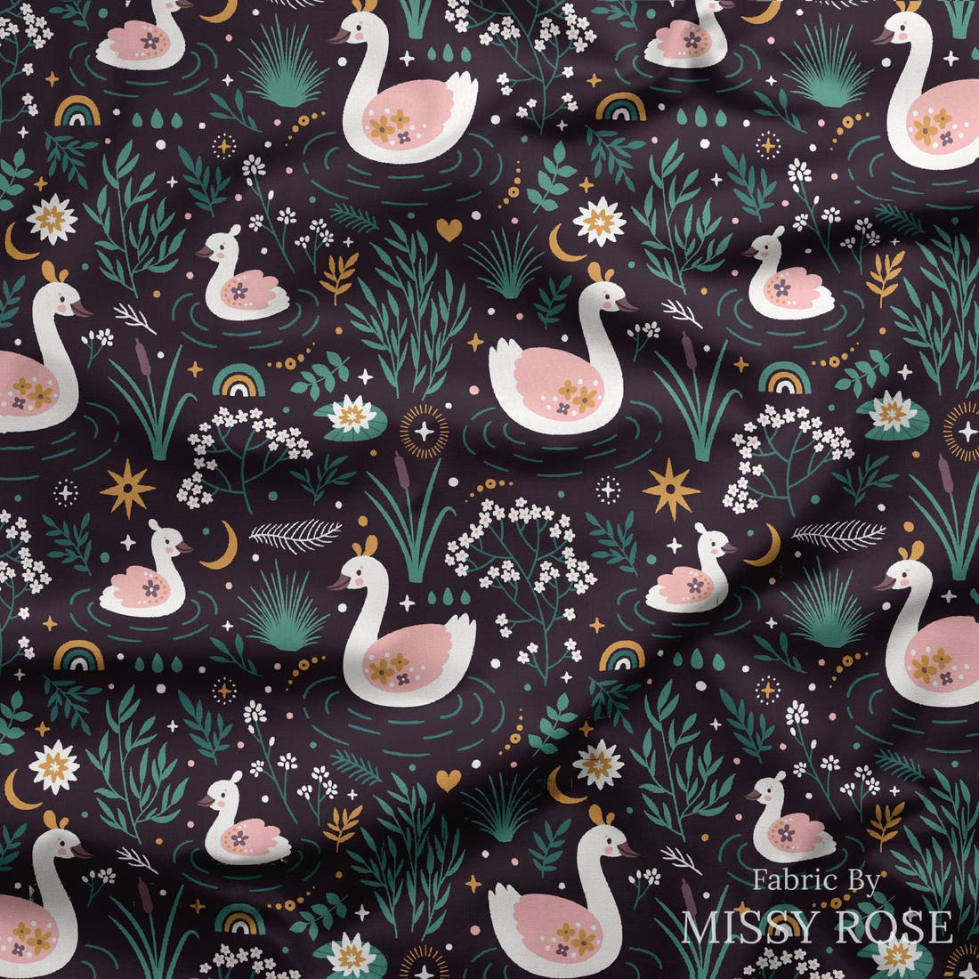 Countdown Collection 256 draped fabric mockup - custom printed fabric by the metre | Fabric by Missy Rose