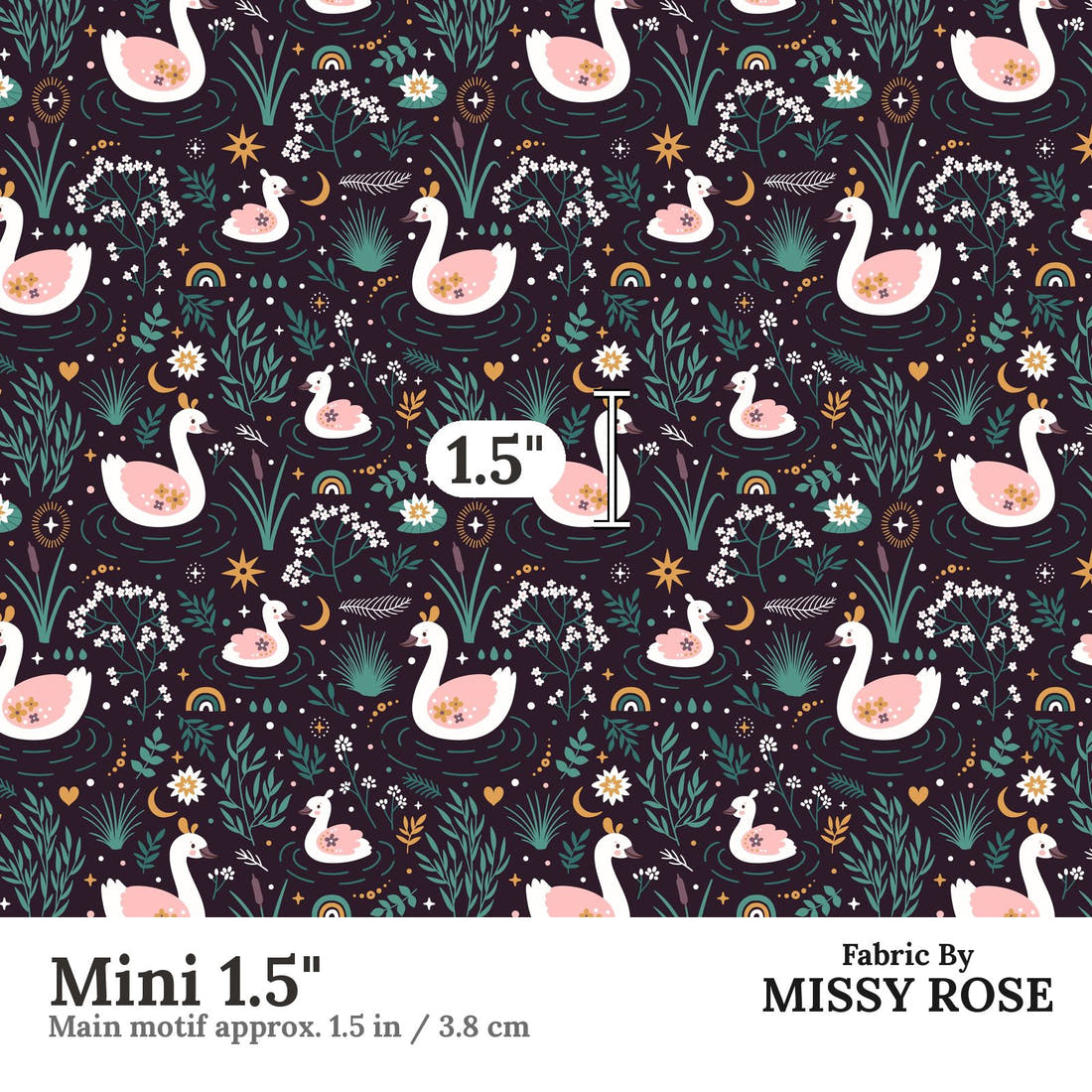 Countdown Collection 256 Mini 1.5 inch print scale guide | Fabric by Missy Rose