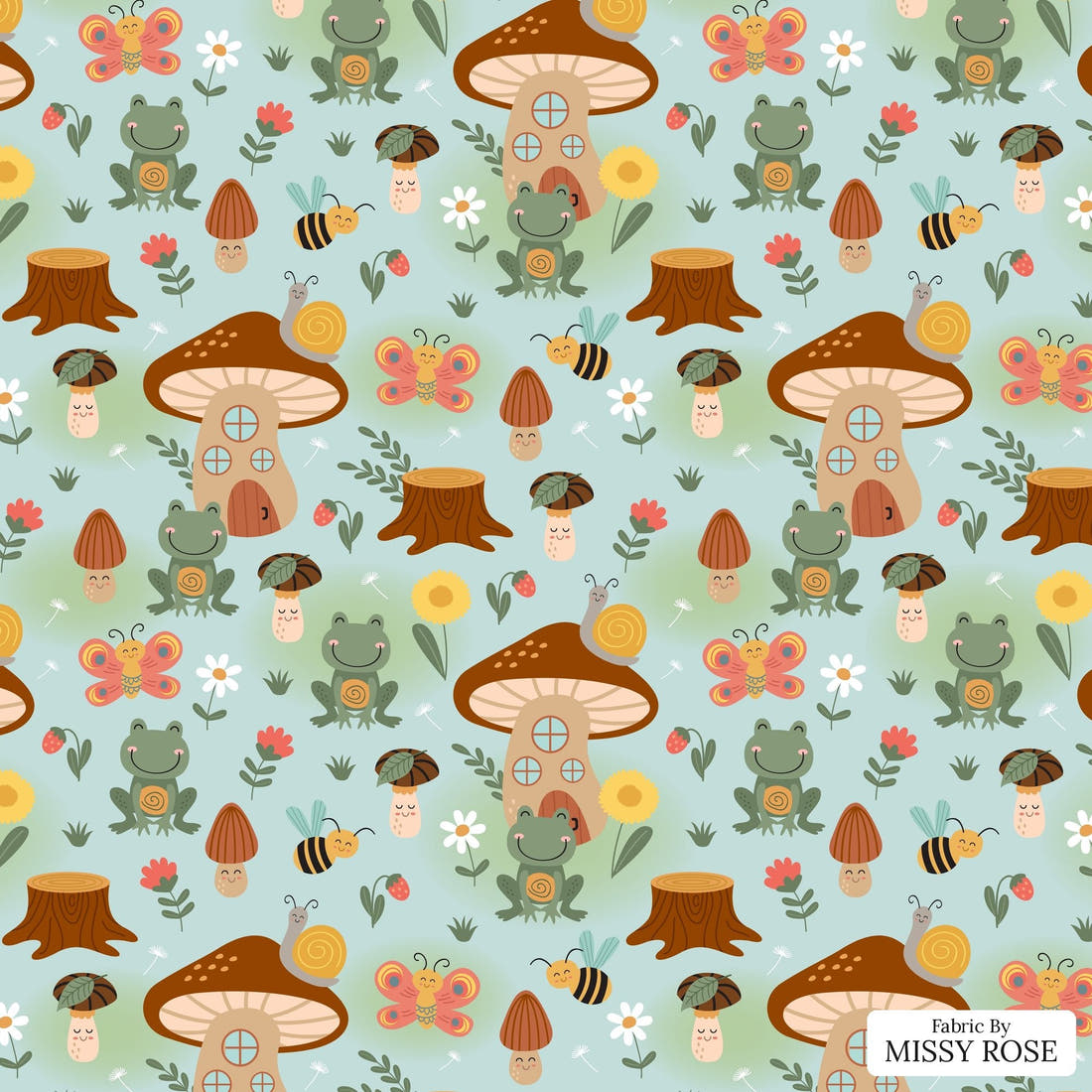 Countdown Collection 257 - flat view of the print, zoom in for detail | Fabric by Missy Rose