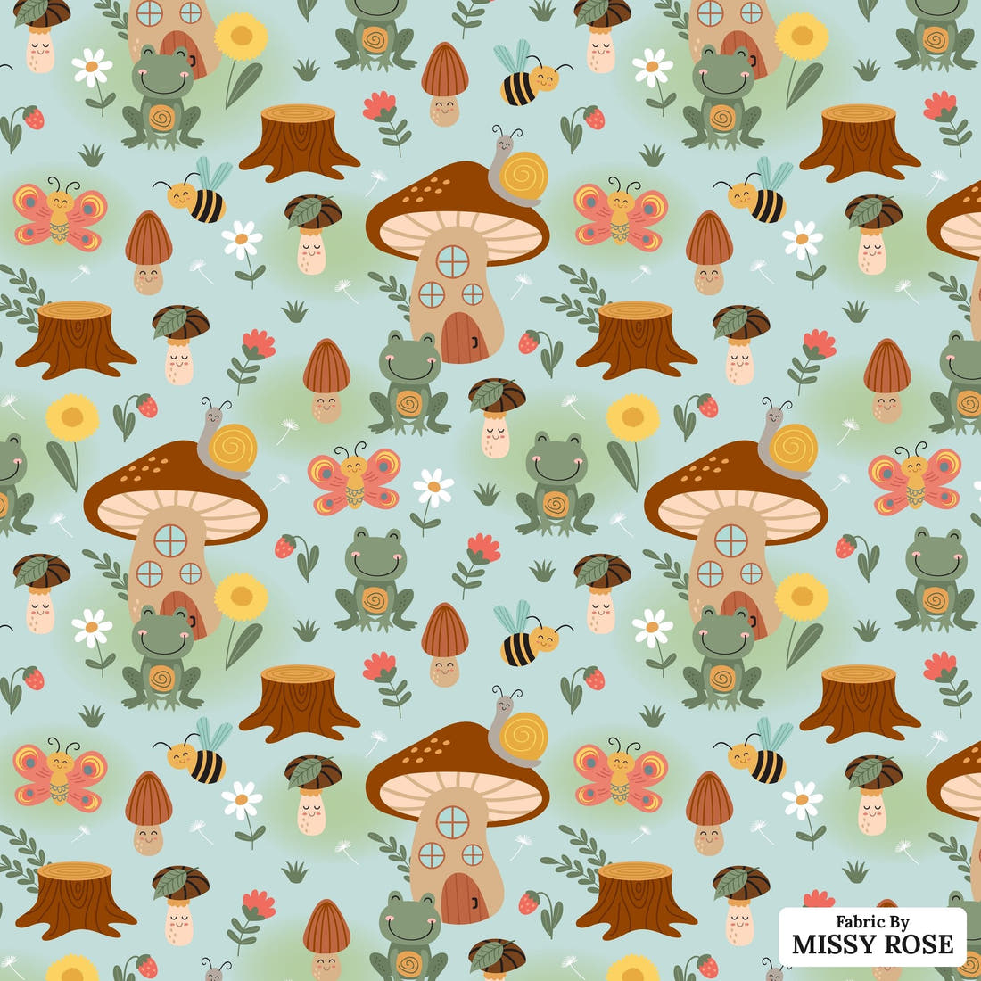 Countdown Collection 257 - flat view of the print, zoom in for detail | Fabric by Missy Rose