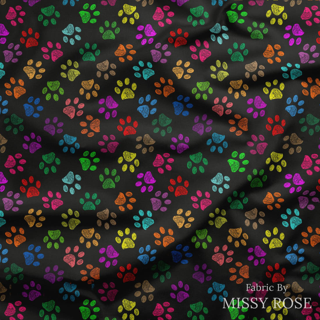 Countdown Collection 258 draped fabric mockup - custom printed fabric by the metre | Fabric by Missy Rose