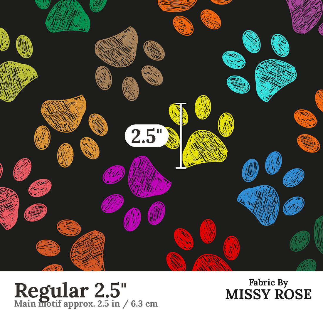 Countdown Collection 258 Regular 2.5 inch print scale guide | Fabric by Missy Rose