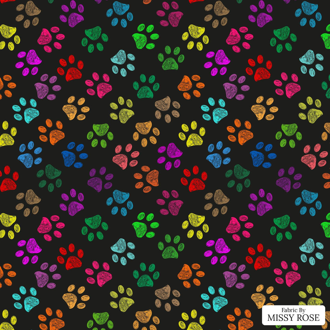 Countdown Collection 258 - flat view of the print, zoom in for detail | Fabric by Missy Rose