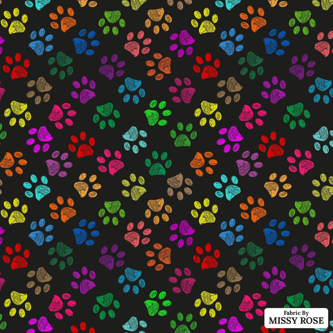 Countdown Collection 258 - flat view of the print, zoom in for detail | Fabric by Missy Rose
