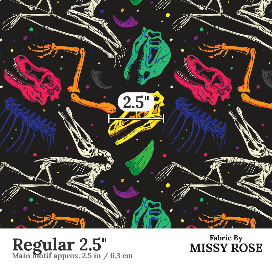 Countdown Collection 259 Regular 2.5 inch print scale guide | Fabric by Missy Rose
