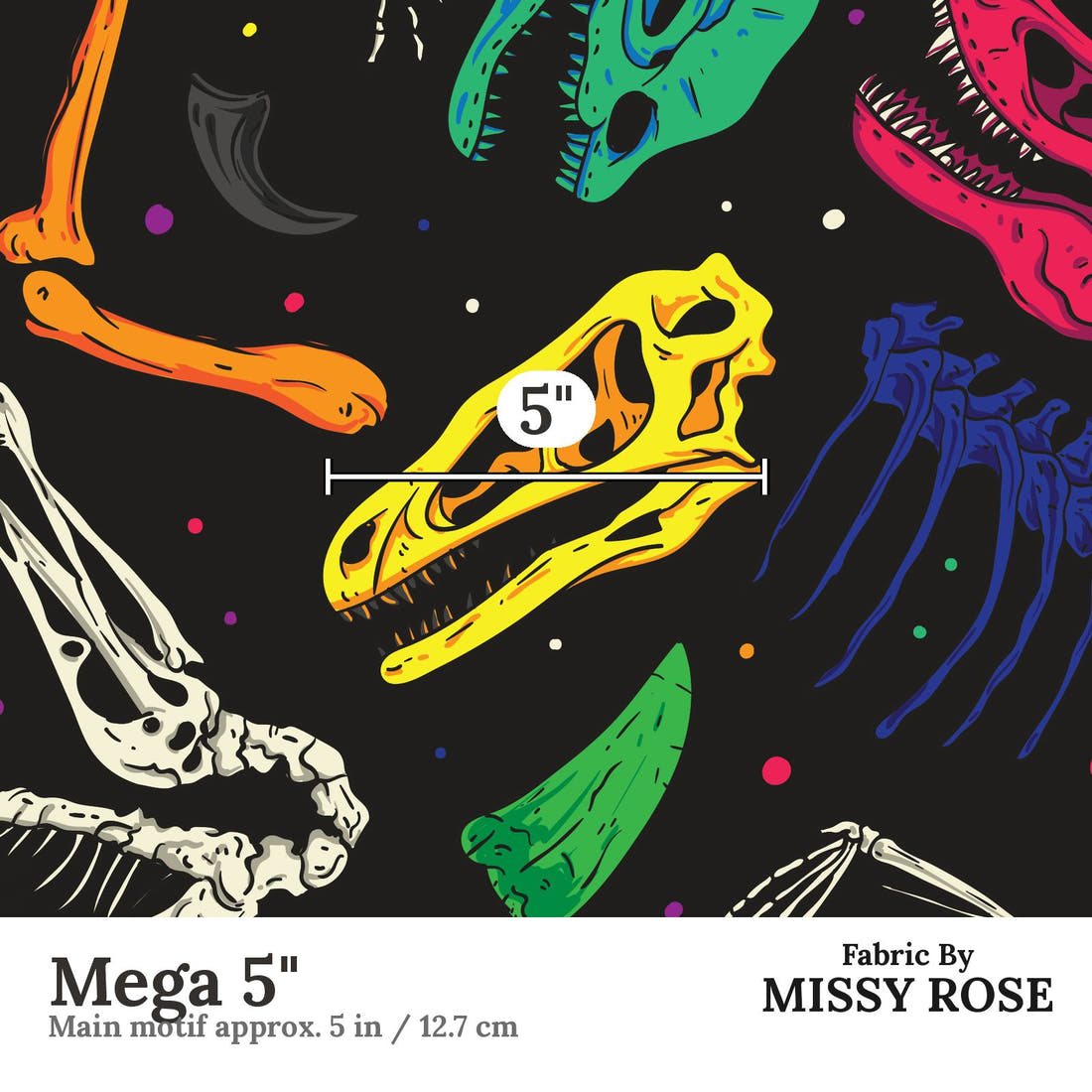 Countdown Collection 259 Mega 5 inch print scale guide | Fabric by Missy Rose