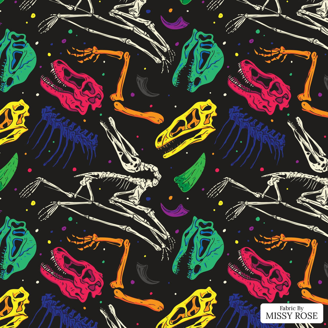 Countdown Collection 259 - flat view of the print, zoom in for detail | Fabric by Missy Rose