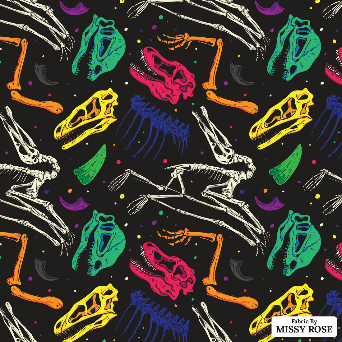 Countdown Collection 259 - flat view of the print, zoom in for detail | Fabric by Missy Rose