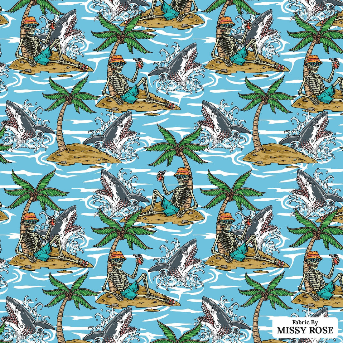 Countdown Collection 260 - flat view of the print, zoom in for detail | Fabric by Missy Rose