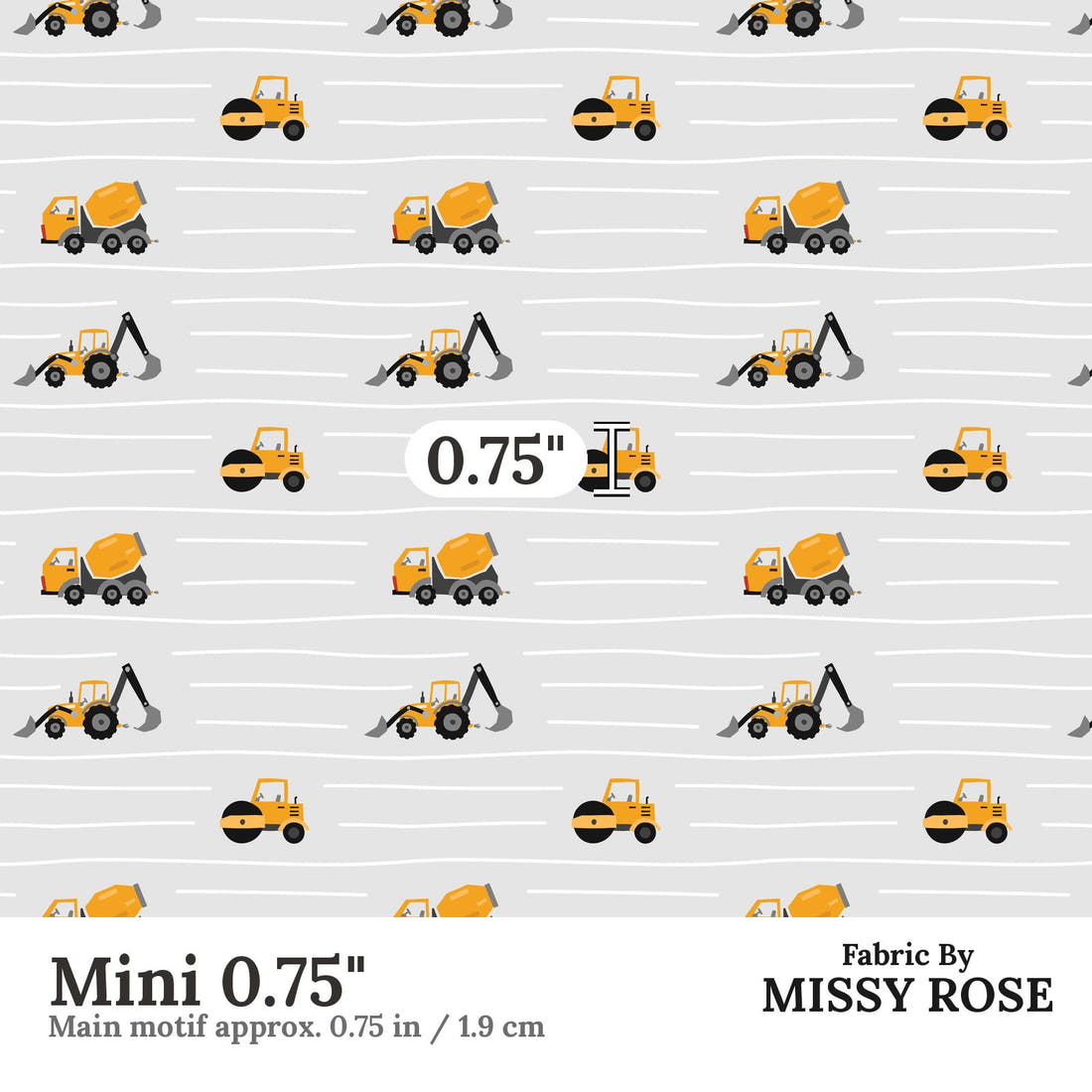 Countdown Collection 261 Mini 0.75 inch print scale guide | Fabric by Missy Rose