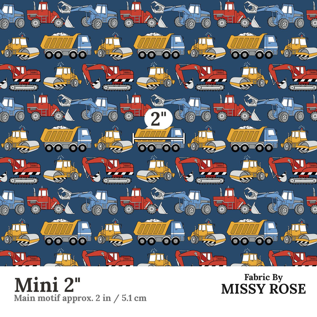 Countdown Collection 262 Mini 2 inch print scale guide | Fabric by Missy Rose