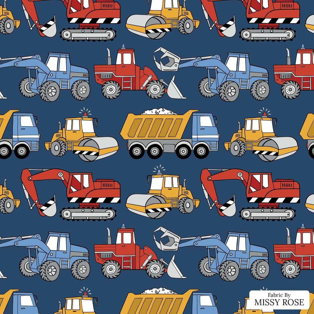 Countdown Collection 262 - flat view of the print, zoom in for detail | Fabric by Missy Rose