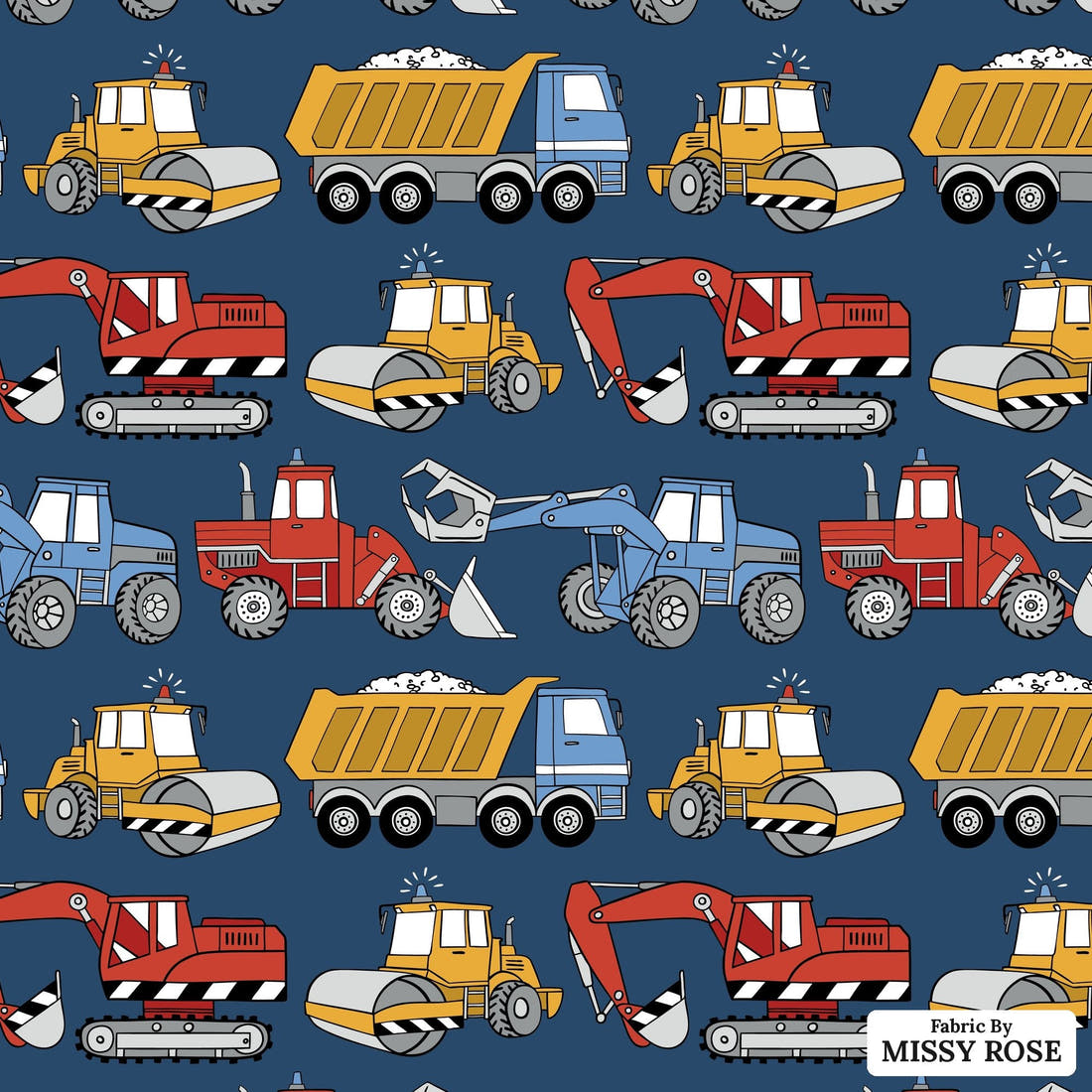 Countdown Collection 262 - flat view of the print, zoom in for detail | Fabric by Missy Rose