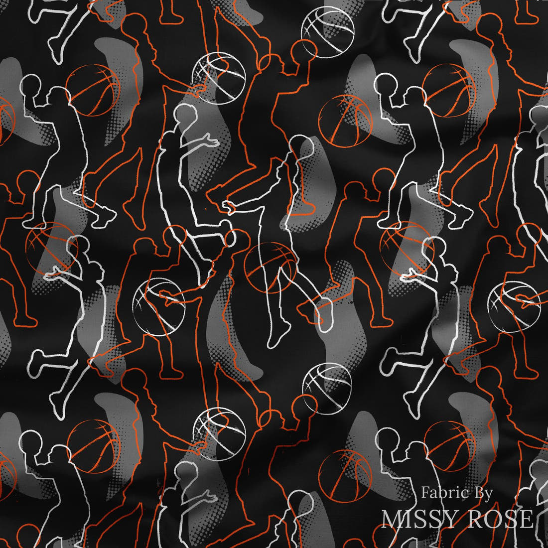 Countdown Collection 263 draped fabric mockup - custom printed fabric by the metre | Fabric by Missy Rose