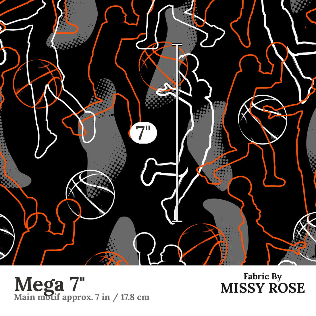 Countdown Collection 263 Mega 7 inch print scale guide | Fabric by Missy Rose