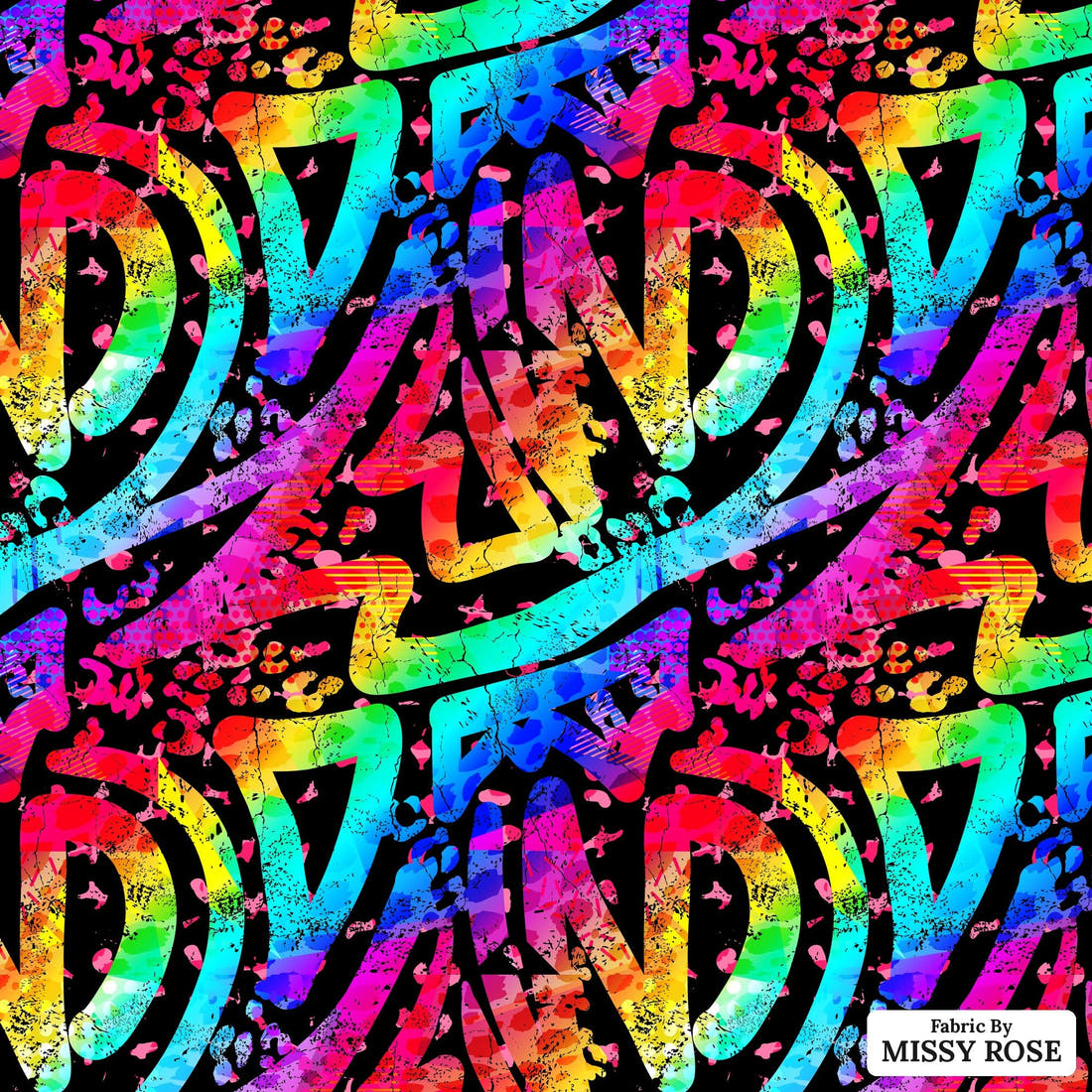 Countdown Collection 264 - flat view of the print, zoom in for detail | Fabric by Missy Rose