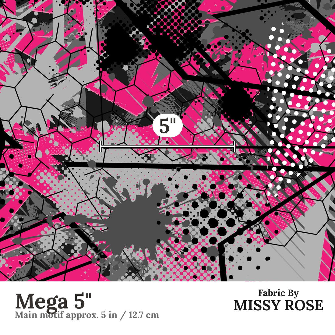 Countdown Collection 265 Mega 5 inch print scale guide | Fabric by Missy Rose