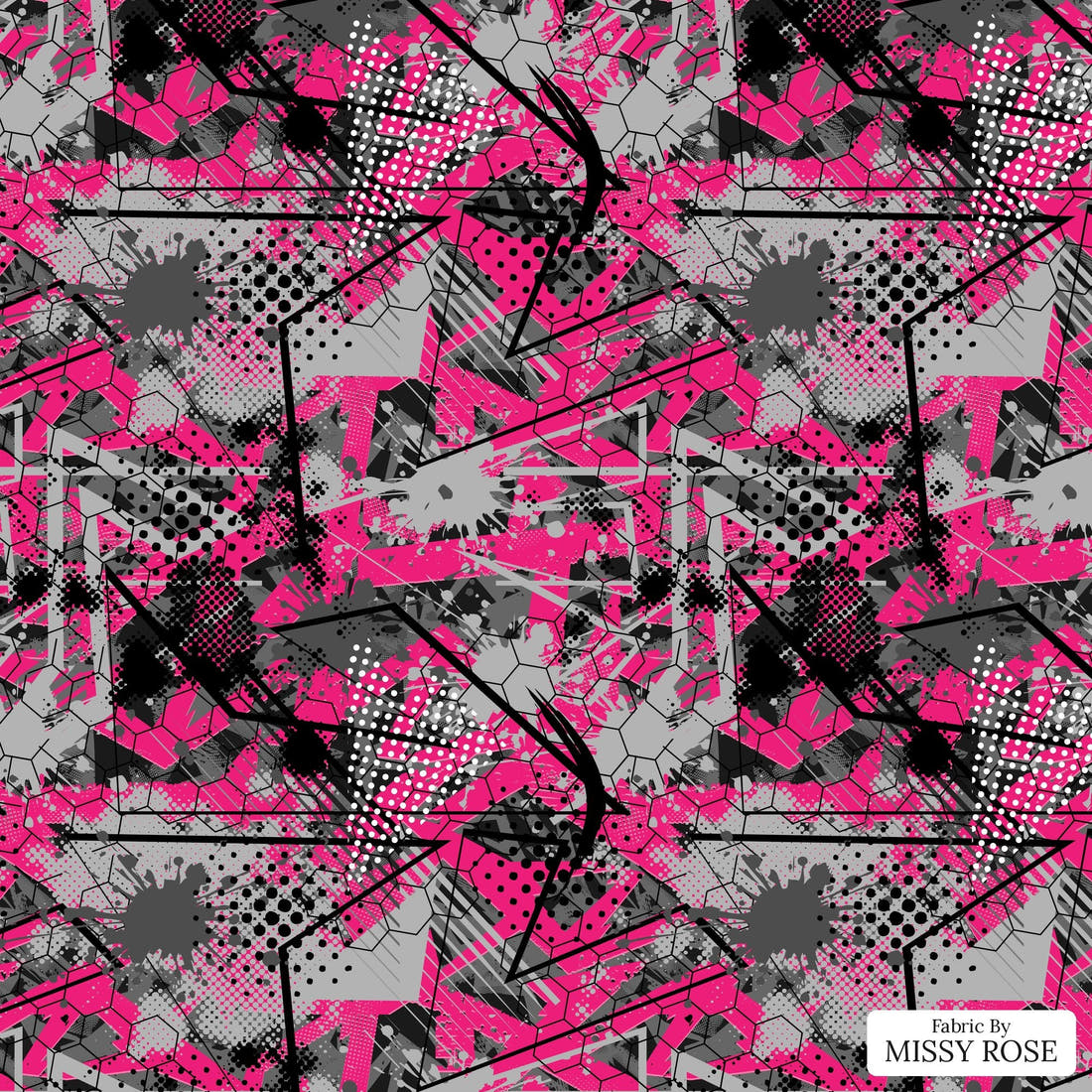 Countdown Collection 265 - flat view of the print, zoom in for detail | Fabric by Missy Rose