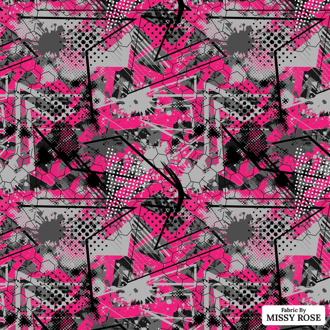 Countdown Collection 265 - flat view of the print, zoom in for detail | Fabric by Missy Rose