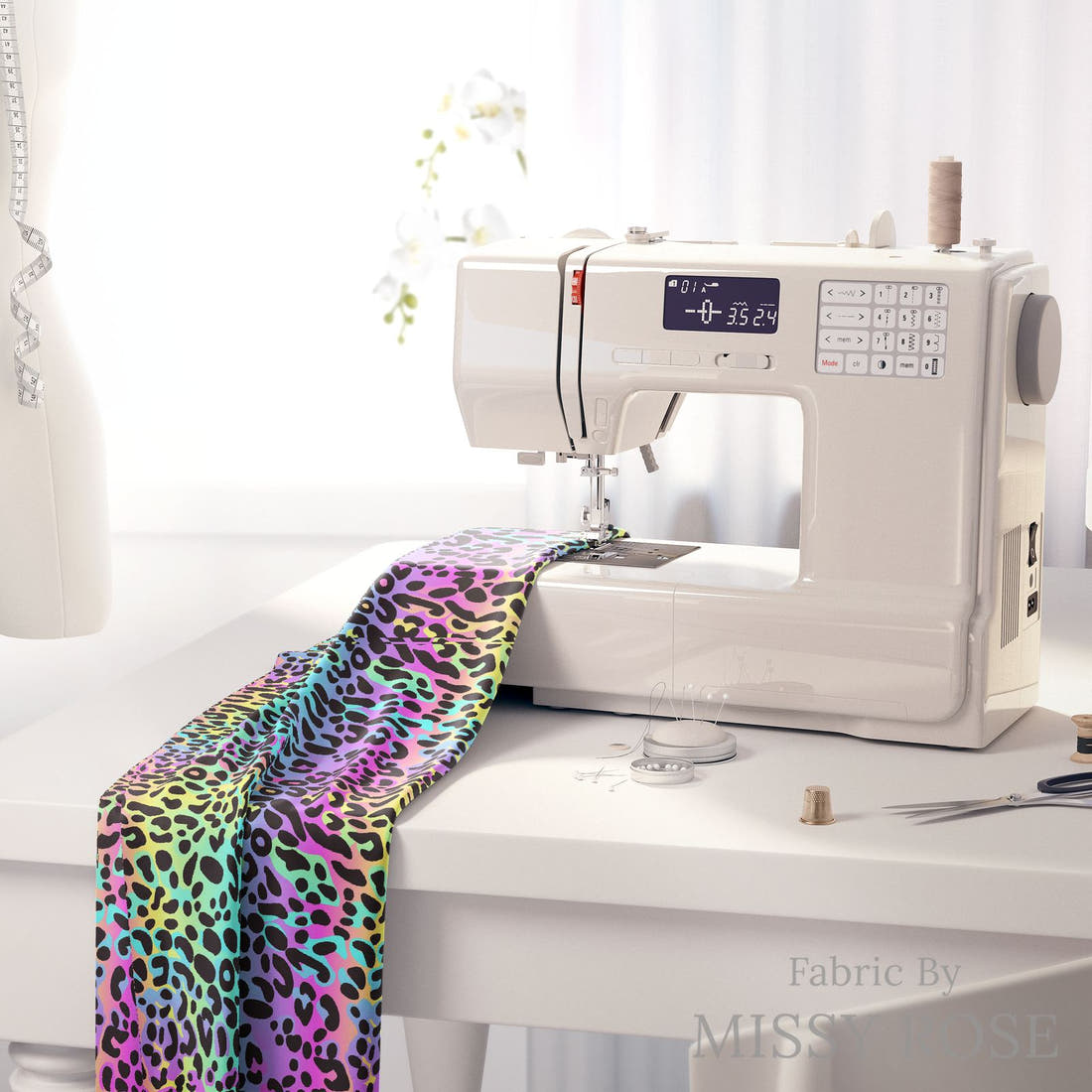 Countdown Collection 266 on a sewing machine - premium fabric for sewing projects | Fabric by Missy Rose