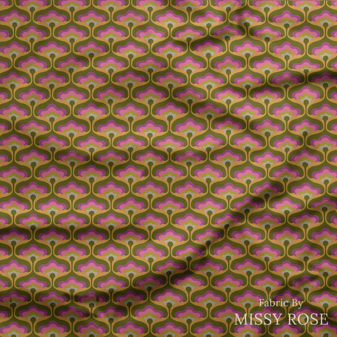 Countdown Collection 267 draped fabric mockup - custom printed fabric by the metre | Fabric by Missy Rose