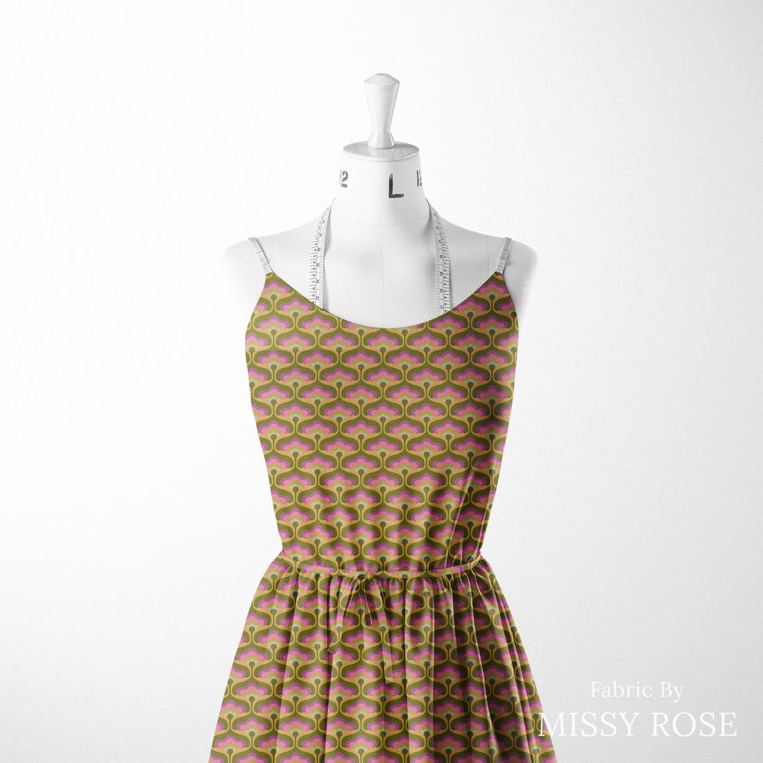 Countdown Collection 267 sewn into a women's dress - see how the print looks made up | Fabric by Missy Rose