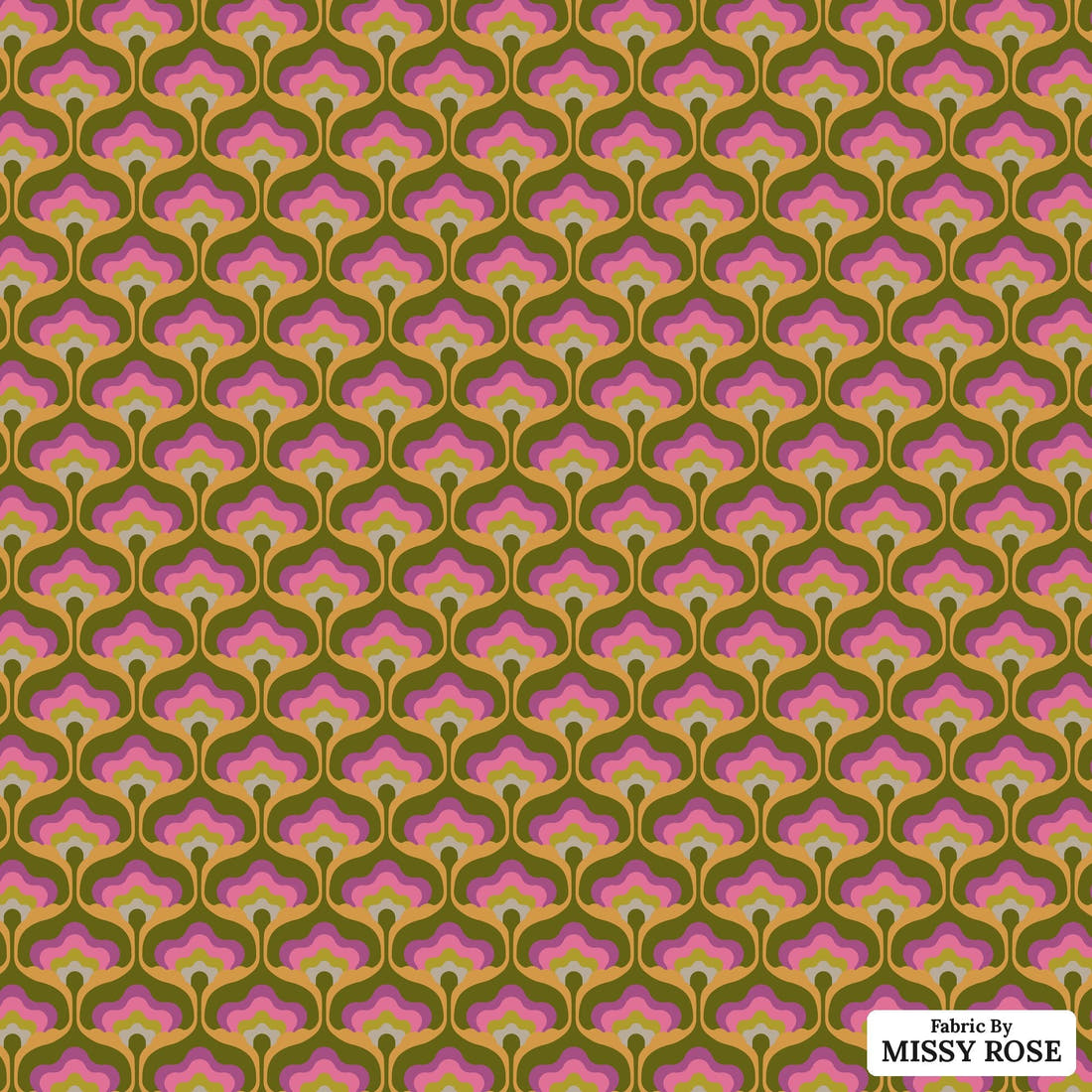 Countdown Collection 267 - flat view of the print, zoom in for detail | Fabric by Missy Rose