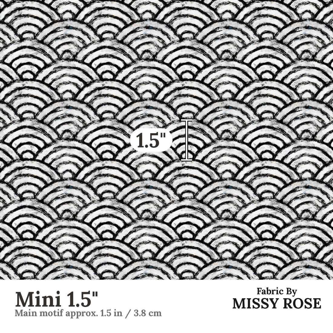 Countdown Collection 269 Mini 1.5 inch print scale guide | Fabric by Missy Rose