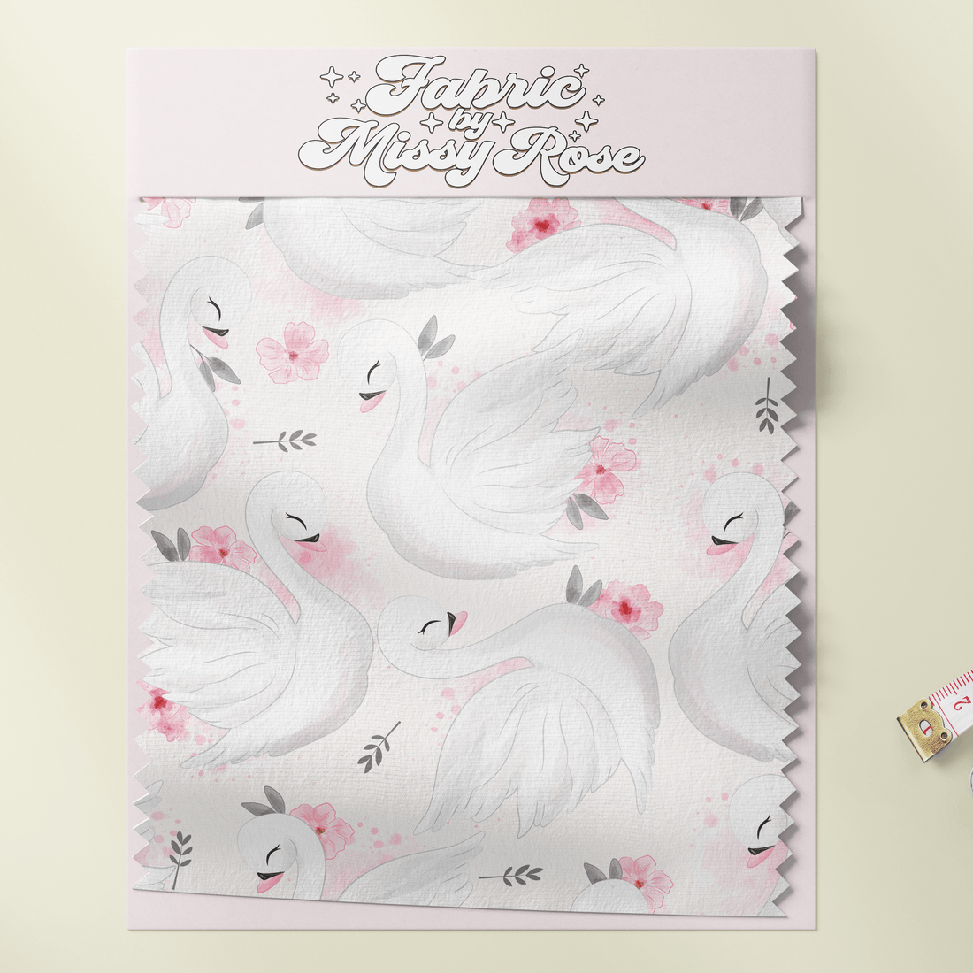 Design 838 Swan Fabric – premium custom printed fabric for sewing | Fabric by Missy Rose