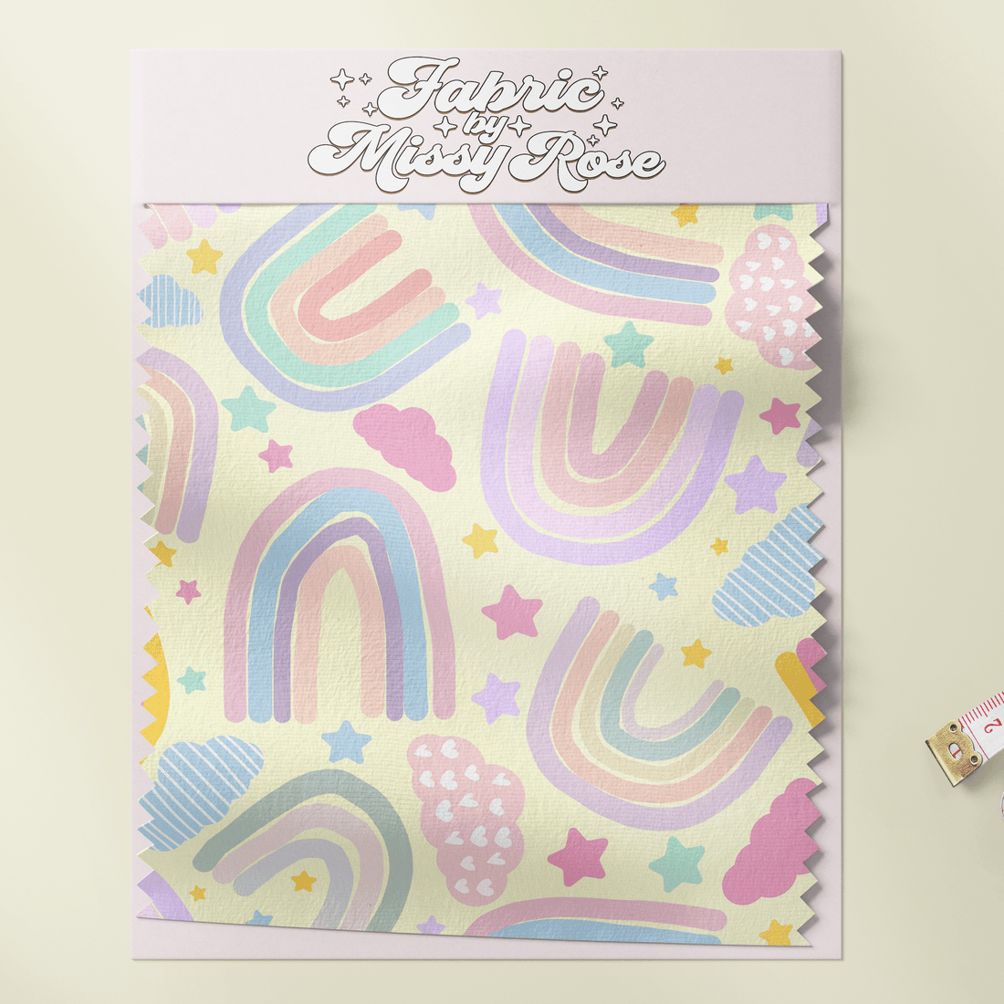 Design 609 Pastel Rainbow Fabric – premium custom printed fabric for sewing | Fabric by Missy Rose