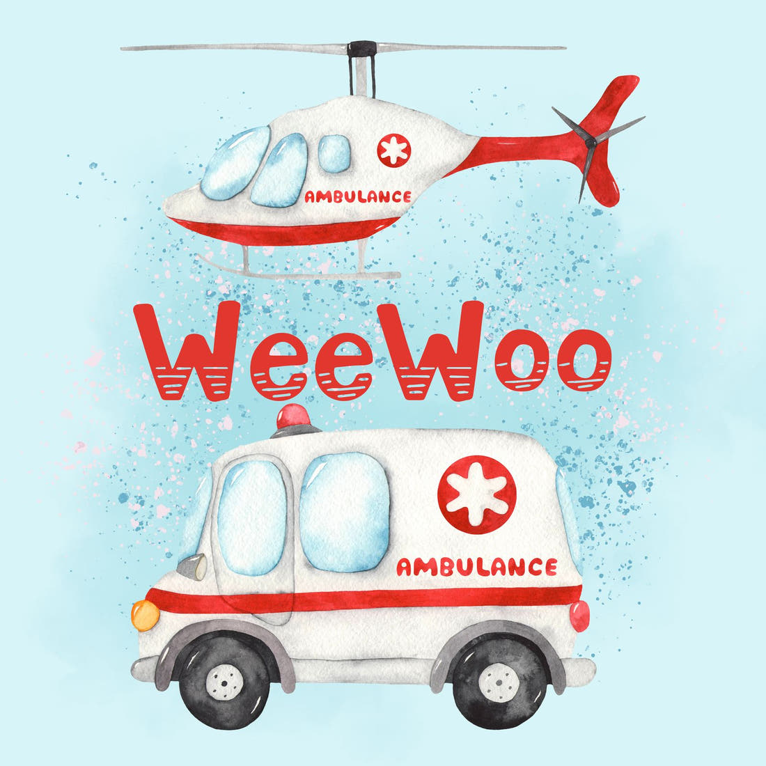 Design 10 Ambulance Panel – full artwork close-up of the printed picture | Fabric by Missy Rose