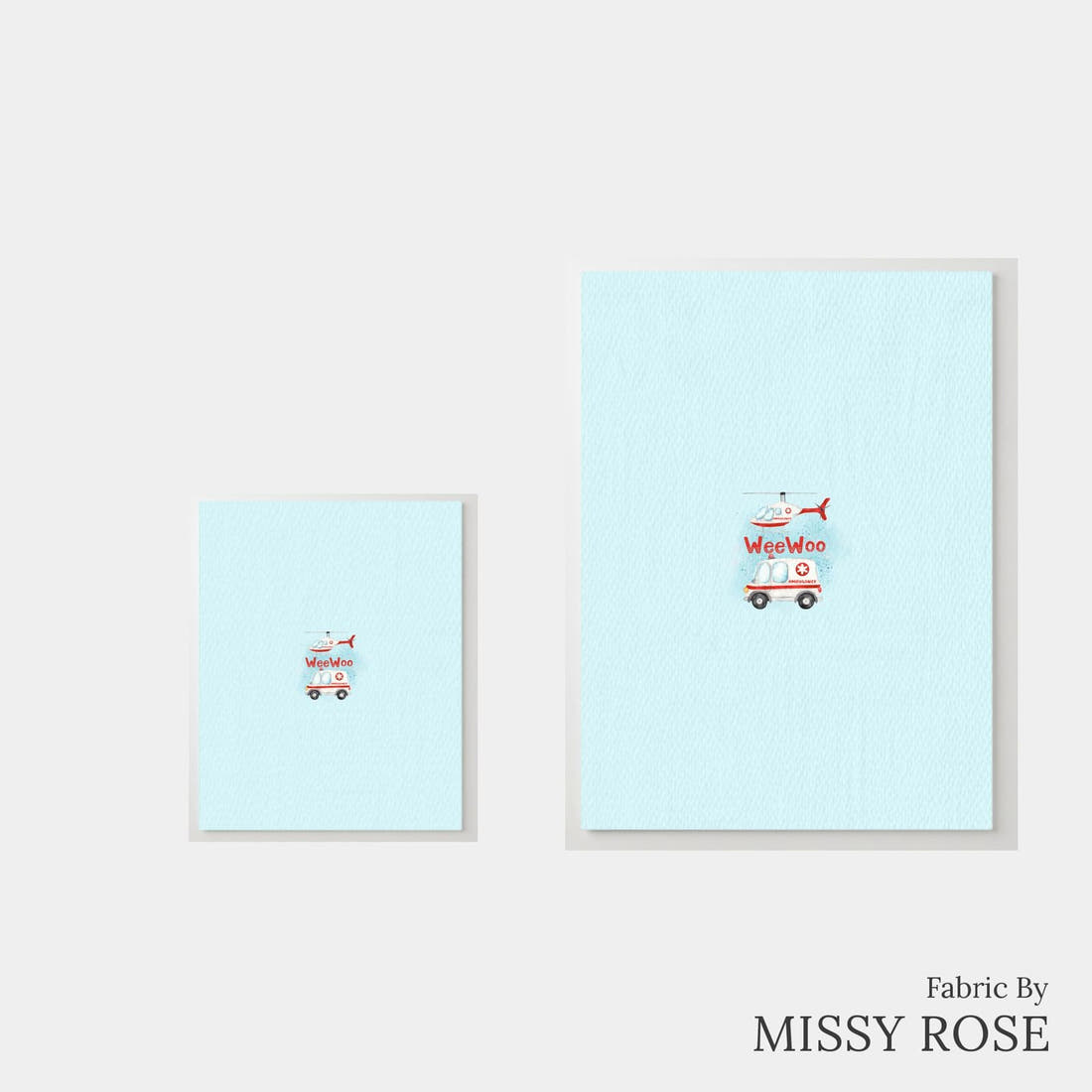 Design 10 Ambulance Panel – universal and adult panel sizes side by side | Fabric by Missy Rose