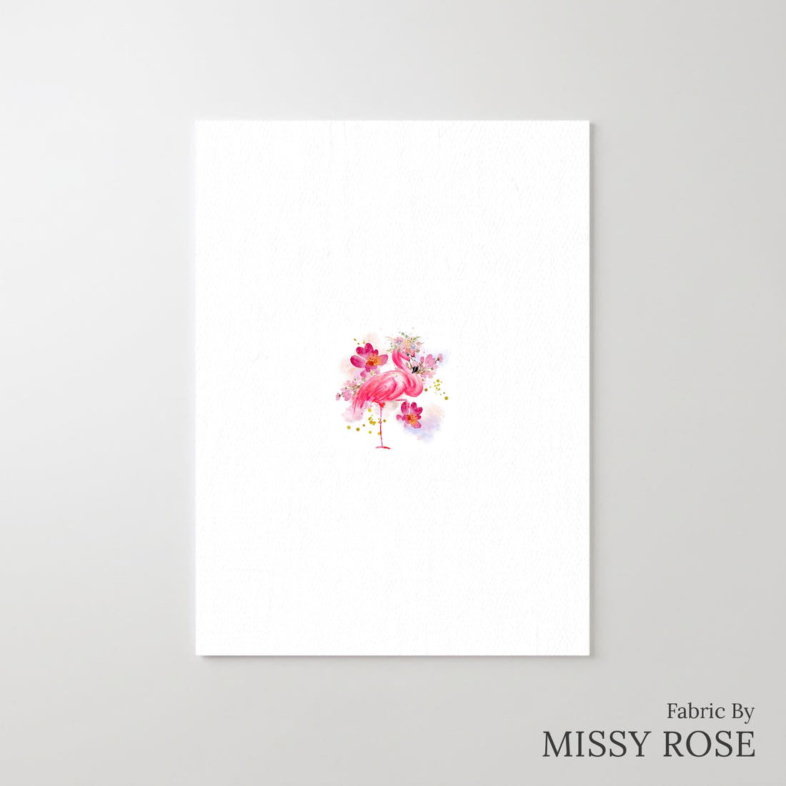 Design 1004 Pink Flamingo Panel – printed fabric panel with centred picture, custom printed to order | Fabric by Missy Rose