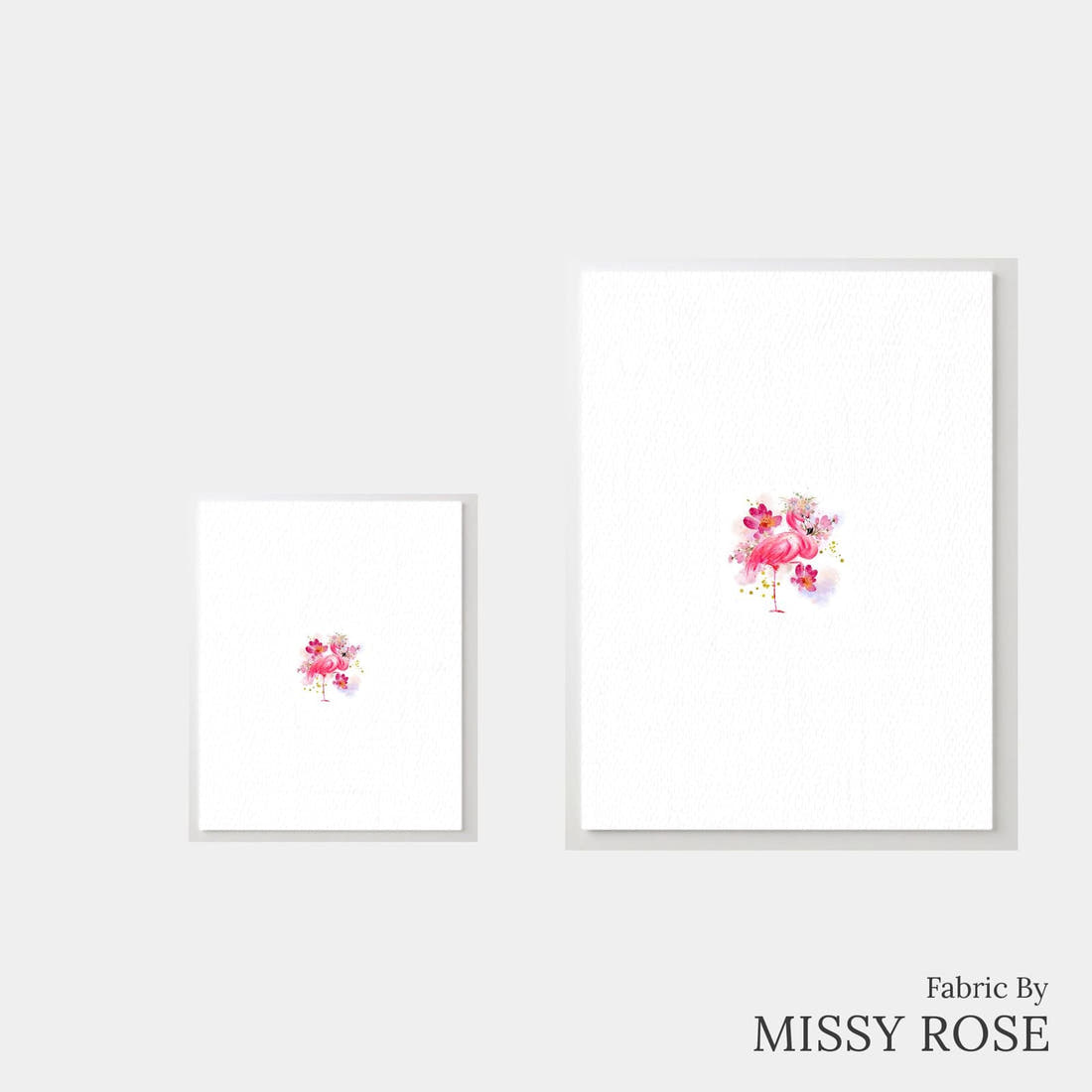 Design 1004 Pink Flamingo Panel – universal and adult panel sizes side by side | Fabric by Missy Rose