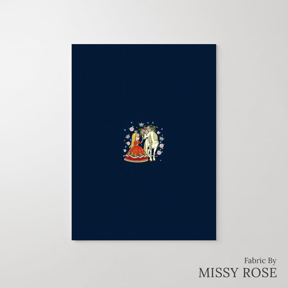 Design 1006 Unicorn Princess Panel – printed fabric panel with centred picture, custom printed to order | Fabric by Missy Rose