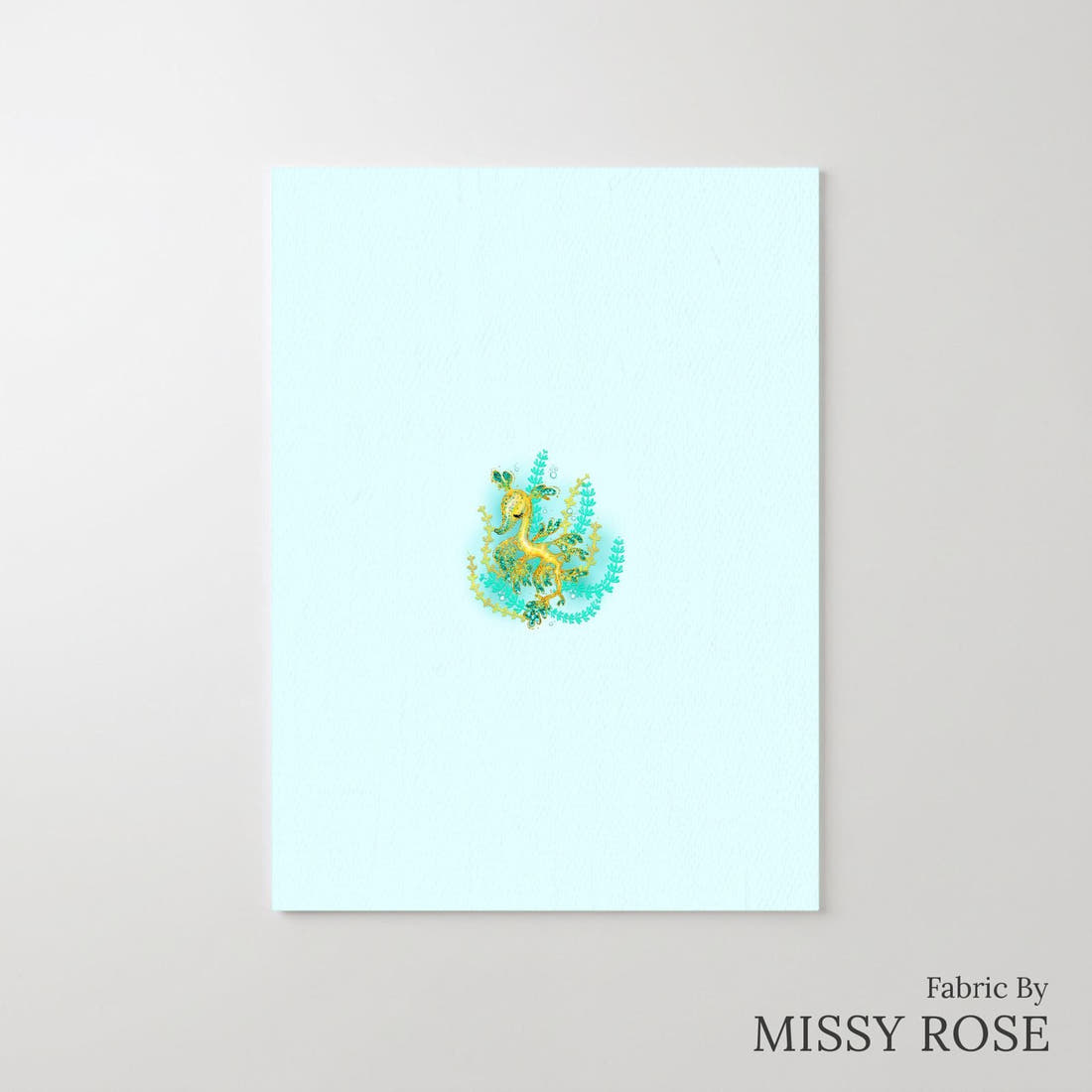 Design 1009 Leafy Sea Dragon Panel – printed fabric panel with centred picture, custom printed to order | Fabric by Missy Rose