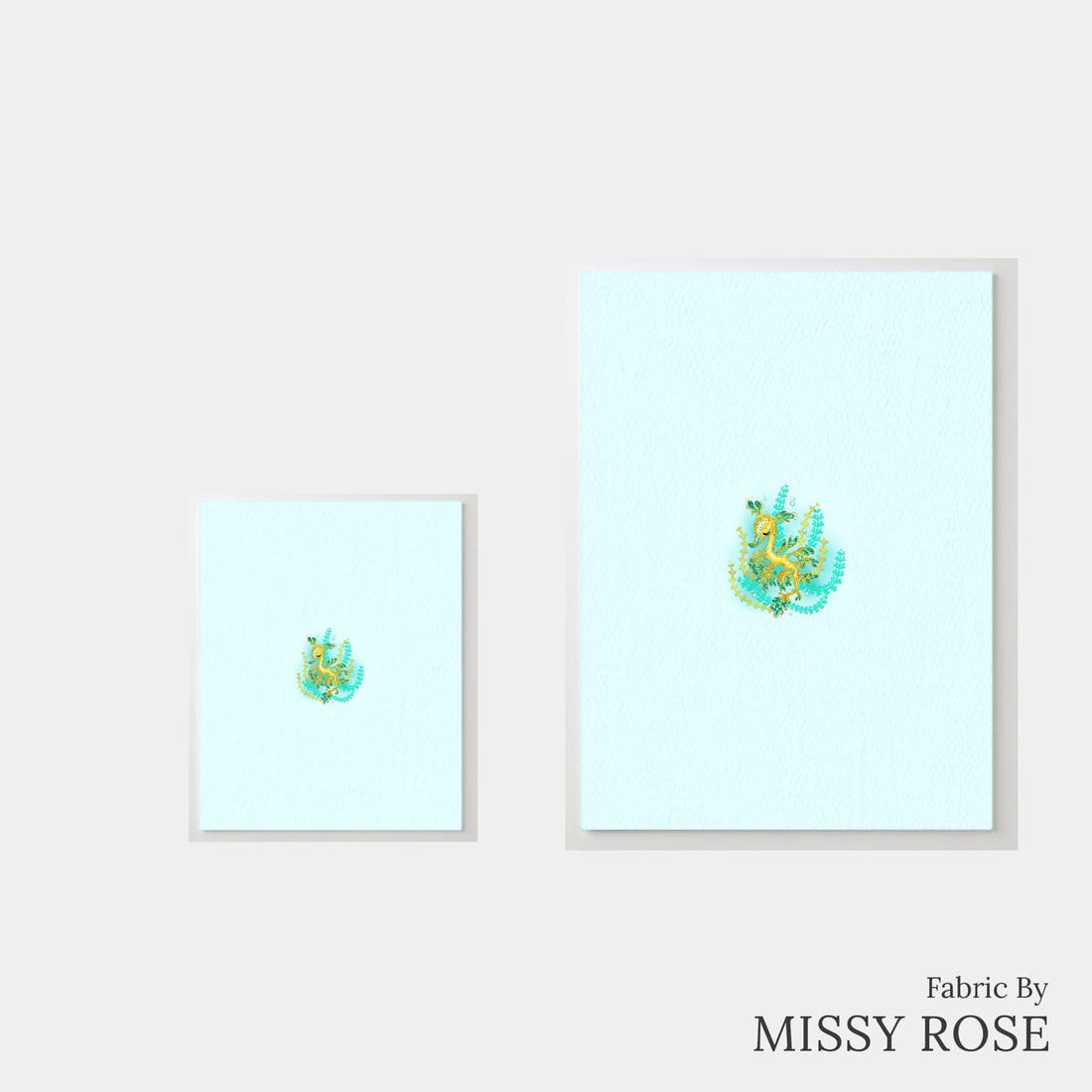 Design 1009 Leafy Sea Dragon Panel – universal and adult panel sizes side by side | Fabric by Missy Rose