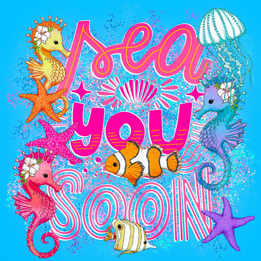 Design 101 Under Sea Panel – full artwork close-up of the printed picture | Fabric by Missy Rose