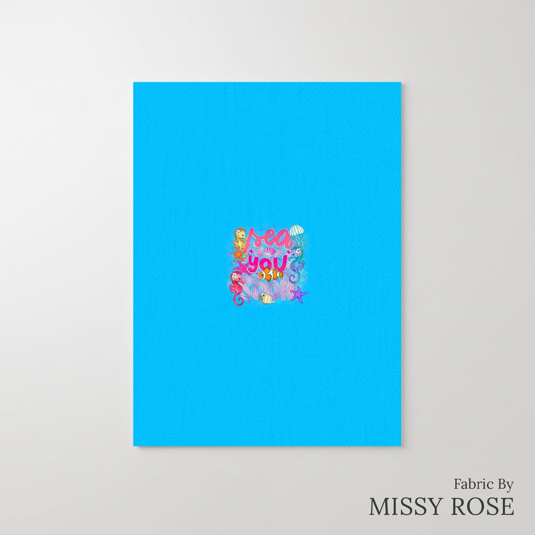 Design 101 Under Sea Panel – printed fabric panel with centred picture, custom printed to order | Fabric by Missy Rose