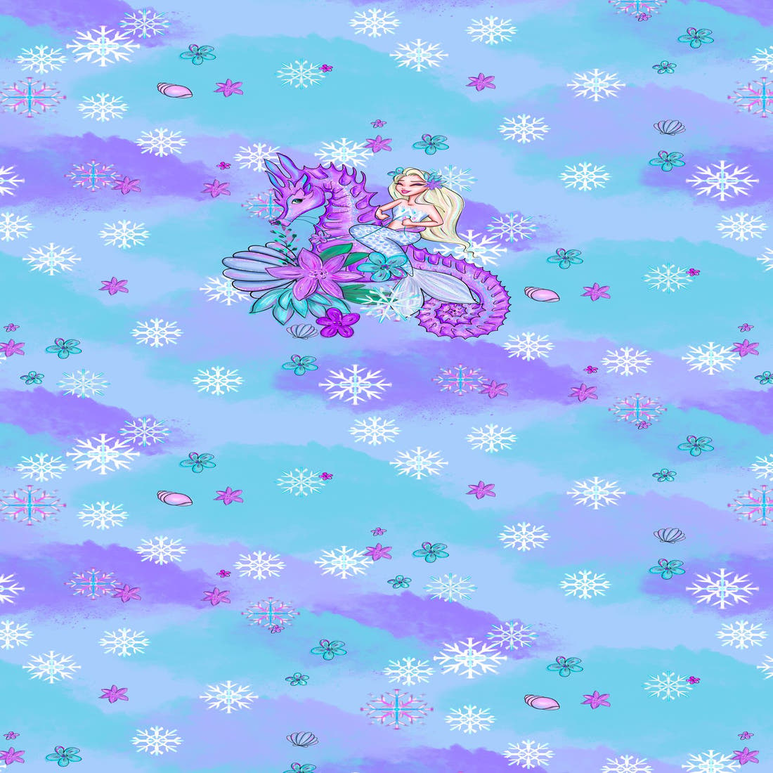 Design 1010 Mermaid Panel – full artwork close-up of the printed picture | Fabric by Missy Rose