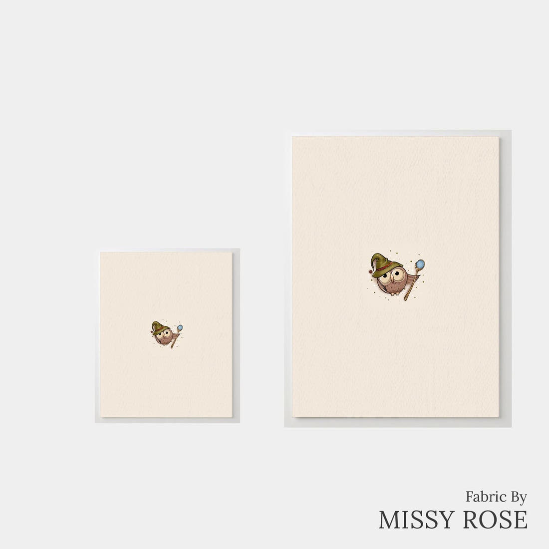 Design 1011 Magical Owls Panel – universal and adult panel sizes side by side | Fabric by Missy Rose