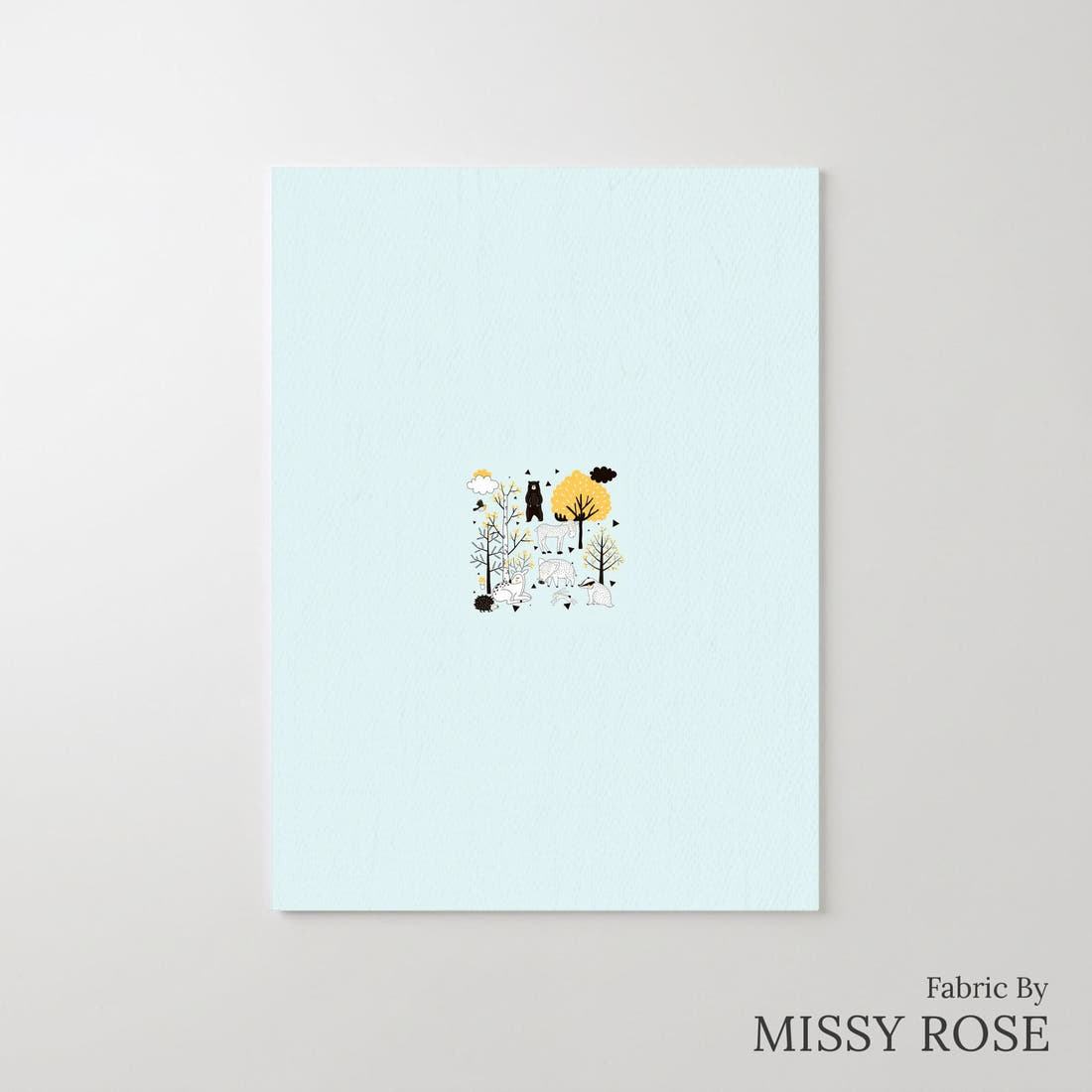 Design 1012 Scandi Woodlands Panel – printed fabric panel with centred picture, custom printed to order | Fabric by Missy Rose