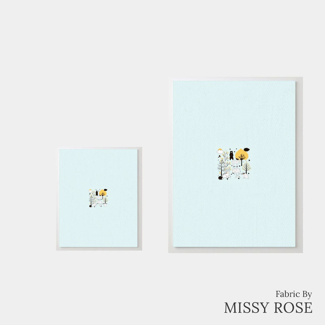 Design 1012 Scandi Woodlands Panel – universal and adult panel sizes side by side | Fabric by Missy Rose