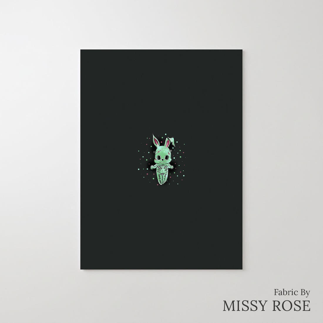 Design 1013 Zombie Bunny Panel – printed fabric panel with centred picture, custom printed to order | Fabric by Missy Rose
